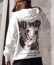 Laufer（ロイファー）の「【Laufer】NO WAR ZIP HOODIE   バックプリント ジップアップパーカー（パーカー）」