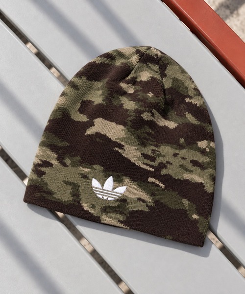 adidas/アディダス】トレフォイルロゴニットキャップビーニー/カモ柄