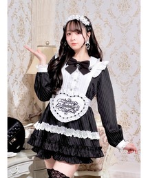 ハート刺繍エプロンセットアップ