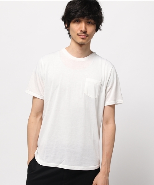 koe(コエ)の「裾ラウンドTシャツ(Tシャツ/カットソー・メンズ・カーキ/オフホワイト・SMALL/LARGE/LL/MEDIUM)」の2枚目の写真