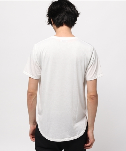 koe(コエ)の「裾ラウンドTシャツ(Tシャツ/カットソー・メンズ・カーキ/オフホワイト・SMALL/LARGE/LL/MEDIUM)」の4枚目の写真