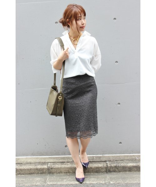 FIGARO Paris（フィガロパリ）の「ドルマンスリーブエフォートレスシャツ◆（シャツ/ブラウス・レディース・ブラック/カーキ/ホワイト・36/38）」の5枚目の写真