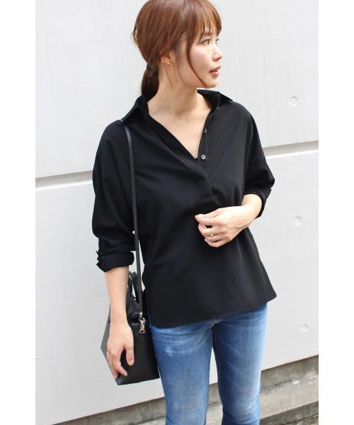 FIGARO Paris（フィガロパリ）の「ドルマンスリーブエフォートレスシャツ◆（シャツ/ブラウス・レディース・ブラック/カーキ/ホワイト・36/38）」の17枚目の写真