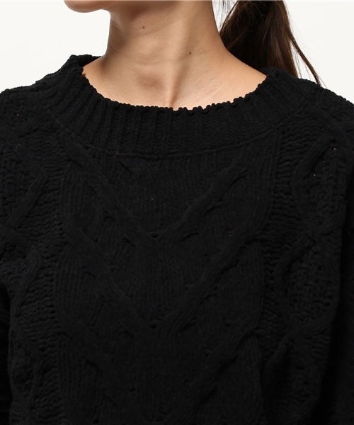 laboratory work（ラボラトリーワーク）の「モールヤーンケーブルニットプルオーバー（ニット/セーター・レディース・ライトグレー/オフホワイト/ブラック/グリーン/キャメル・MEDIUM）」の9枚目の写真