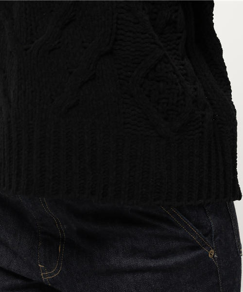 laboratory work（ラボラトリーワーク）の「モールヤーンケーブルニットプルオーバー（ニット/セーター・レディース・ライトグレー/オフホワイト/ブラック/グリーン/キャメル・MEDIUM）」の11枚目の写真