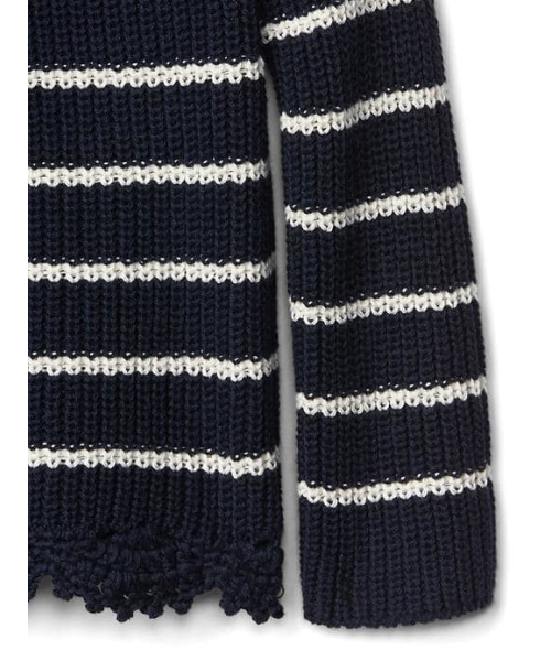 GAP（ギャップ）の「Stripe lace-trim keyhole sweater（ニット/セーター・キッズ・ブルー/アイボリー・105cm/90cm/110cm/100cm/95cm/80ｃｍ）」の5枚目の写真
