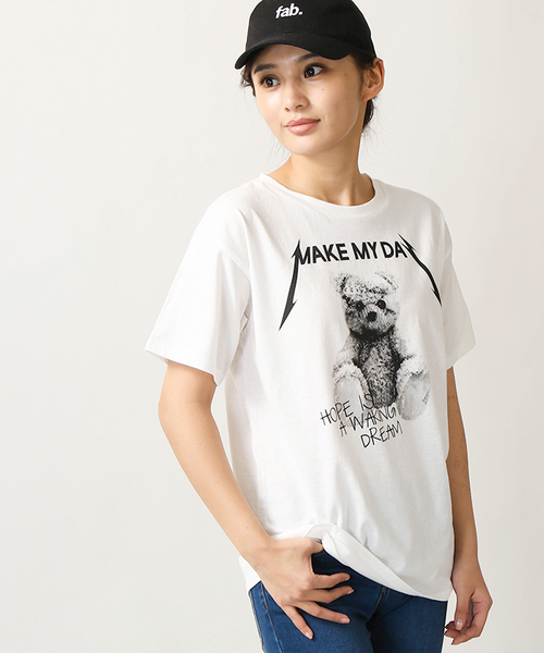 WEGO(ウィゴー)の「WEGO/ドリーミーロックプリントカットソー(Tシャツ/カットソー・レディース・ライトパープル/ライトピンク/ホワイト/ブラック・FREE)」の3枚目の写真