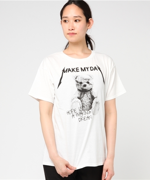 WEGO(ウィゴー)の「WEGO/ドリーミーロックプリントカットソー(Tシャツ/カットソー・レディース・ライトパープル/ライトピンク/ホワイト/ブラック・FREE)」の9枚目の写真