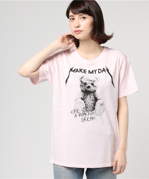 WEGO(ウィゴー)の「WEGO/ドリーミーロックプリントカットソー(Tシャツ/カットソー・レディース・ライトパープル/ライトピンク/ホワイト/ブラック・FREE)」の12枚目の写真
