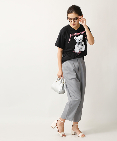 WEGO(ウィゴー)の「WEGO/ドリーミーロックプリントカットソー(Tシャツ/カットソー・レディース・ライトパープル/ライトピンク/ホワイト/ブラック・FREE)」の5枚目の写真