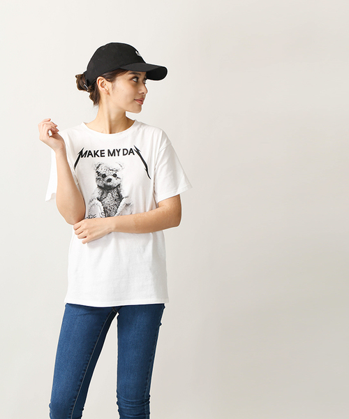 WEGO(ウィゴー)の「WEGO/ドリーミーロックプリントカットソー(Tシャツ/カットソー・レディース・ライトパープル/ライトピンク/ホワイト/ブラック・FREE)」の6枚目の写真