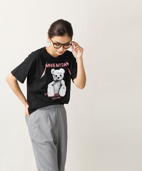 WEGO(ウィゴー)の「WEGO/ドリーミーロックプリントカットソー(Tシャツ/カットソー・レディース・ライトパープル/ライトピンク/ホワイト/ブラック・FREE)」の20枚目の写真