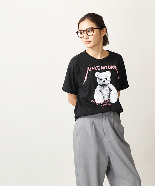 WEGO(ウィゴー)の「WEGO/ドリーミーロックプリントカットソー(Tシャツ/カットソー・レディース・ライトパープル/ライトピンク/ホワイト/ブラック・FREE)」の21枚目の写真
