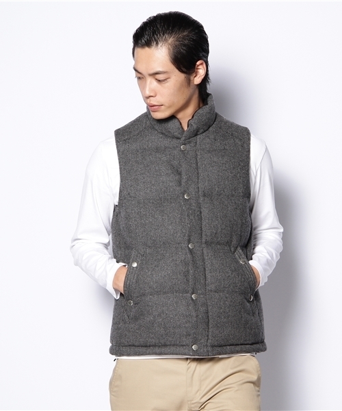 BEAUTY&YOUTH UNITED ARROWS（ビューティーアンドユースユナイテッドアローズ）の「BY ヘリンボーン/ツイード ダウン ベスト ◆（ダウンベスト・メンズ・ダークグレー/ネイビー・SMALL/MEDIUM/LARGE/X-LARGE）」の5枚目の写真
