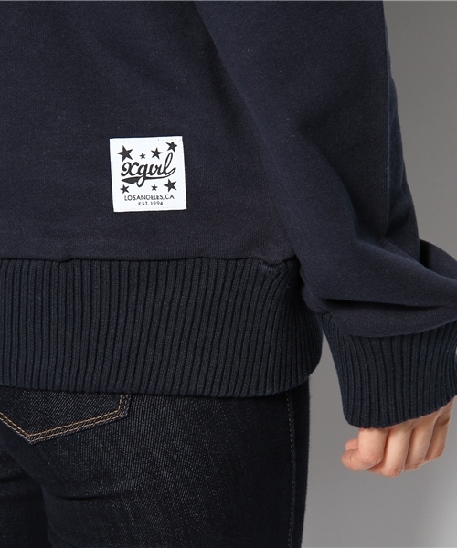 X-girl（エックスガール）の「PULL-OVER SWEAT TOP（スウェット・レディース・アッシュグレー/レッド/ネイビー・1/2）」の9枚目の写真