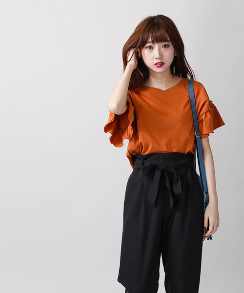 WEGO（ウィゴー）の「WEGO/2WAYドルマンフリルカットソー（Tシャツ/カットソー・レディース・ホワイト/ブラック/ネイビー/ライトパープル/ダークオレンジ/カーキ・MEDIUM/LARGE）」の18枚目の写真