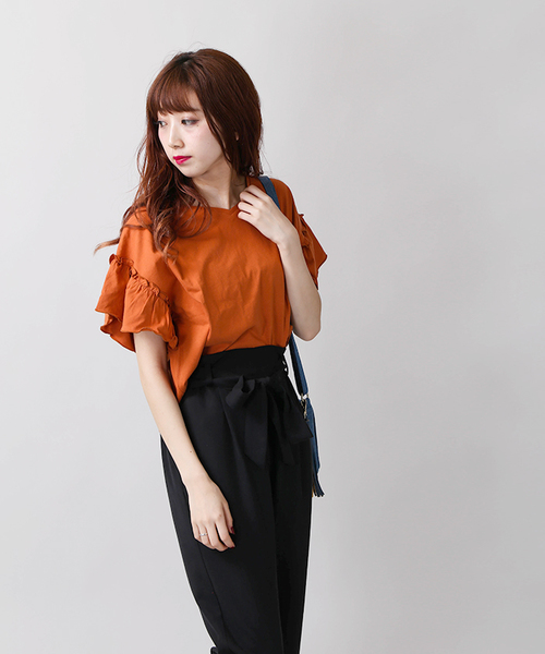 WEGO（ウィゴー）の「WEGO/2WAYドルマンフリルカットソー（Tシャツ/カットソー・レディース・ホワイト/ブラック/ネイビー/ライトパープル/ダークオレンジ/カーキ・MEDIUM/LARGE）」の19枚目の写真