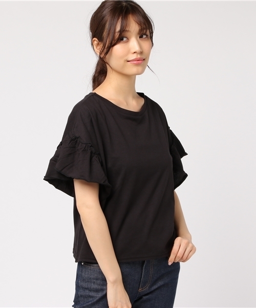 WEGO（ウィゴー）の「WEGO/2WAYドルマンフリルカットソー（Tシャツ/カットソー・レディース・ホワイト/ブラック/ネイビー/ライトパープル/ダークオレンジ/カーキ・MEDIUM/LARGE）」の10枚目の写真