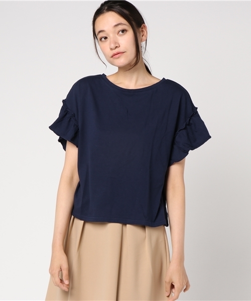 WEGO（ウィゴー）の「WEGO/2WAYドルマンフリルカットソー（Tシャツ/カットソー・レディース・ホワイト/ブラック/ネイビー/ライトパープル/ダークオレンジ/カーキ・MEDIUM/LARGE）」の11枚目の写真