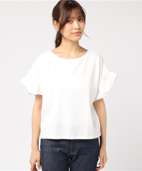 WEGO（ウィゴー）の「WEGO/2WAYドルマンフリルカットソー（Tシャツ/カットソー・レディース・ホワイト/ブラック/ネイビー/ライトパープル/ダークオレンジ/カーキ・MEDIUM/LARGE）」の14枚目の写真