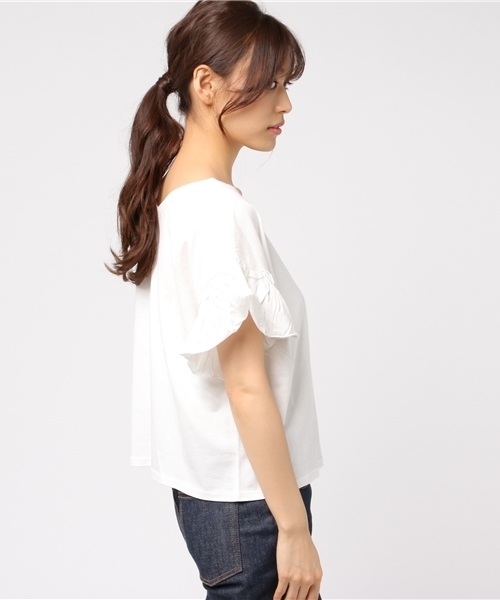 WEGO（ウィゴー）の「WEGO/2WAYドルマンフリルカットソー（Tシャツ/カットソー・レディース・ホワイト/ブラック/ネイビー/ライトパープル/ダークオレンジ/カーキ・MEDIUM/LARGE）」の15枚目の写真