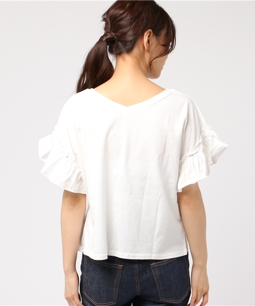 WEGO（ウィゴー）の「WEGO/2WAYドルマンフリルカットソー（Tシャツ/カットソー・レディース・ホワイト/ブラック/ネイビー/ライトパープル/ダークオレンジ/カーキ・MEDIUM/LARGE）」の16枚目の写真