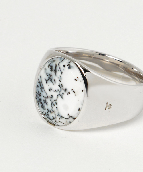 トムウッド Oval White Agate オーバル 旨く ホワイトアゲート リング 