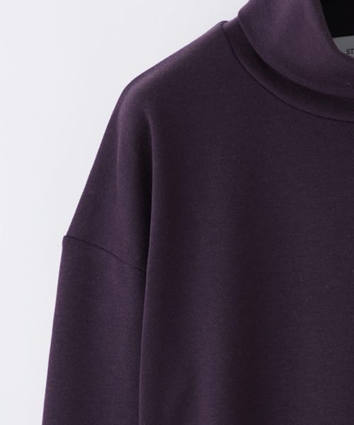 STUDIOUS（ステュディオス）の「【STUDIOUS】ブライトウールポンチタートルネック（スウェット・メンズ・ベージュ/パープル/ブラック・2/3/1）」の5枚目の写真