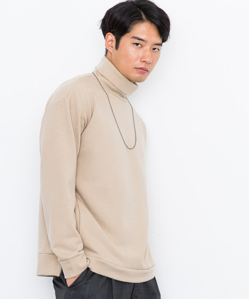 STUDIOUS（ステュディオス）の「【STUDIOUS】ブライトウールポンチタートルネック（スウェット・メンズ・ベージュ/パープル/ブラック・2/3/1）」の9枚目の写真