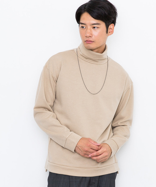 STUDIOUS（ステュディオス）の「【STUDIOUS】ブライトウールポンチタートルネック（スウェット・メンズ・ベージュ/パープル/ブラック・2/3/1）」の10枚目の写真