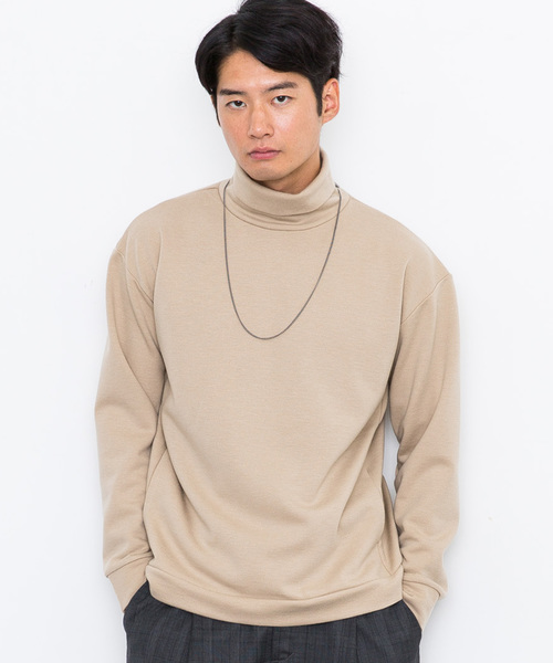 STUDIOUS（ステュディオス）の「【STUDIOUS】ブライトウールポンチタートルネック（スウェット・メンズ・ベージュ/パープル/ブラック・2/3/1）」の11枚目の写真