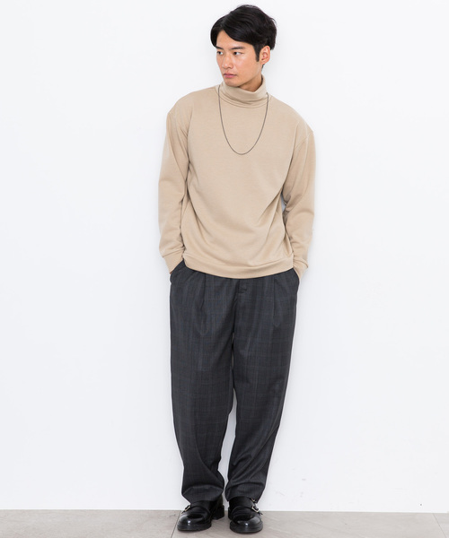 STUDIOUS（ステュディオス）の「【STUDIOUS】ブライトウールポンチタートルネック（スウェット・メンズ・ベージュ/パープル/ブラック・2/3/1）」の12枚目の写真