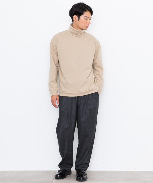 STUDIOUS（ステュディオス）の「【STUDIOUS】ブライトウールポンチタートルネック（スウェット・メンズ・ベージュ/パープル/ブラック・2/3/1）」の14枚目の写真