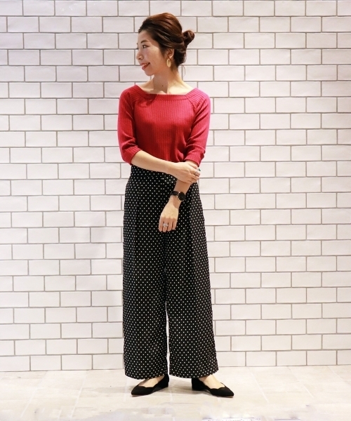le.coeur blanc(ルクールブラン)の「デシンドットプリントワイドパンツ(その他パンツ・レディース・レッド系その他3/ブラック系その他・MEDIUM)」の17枚目の写真