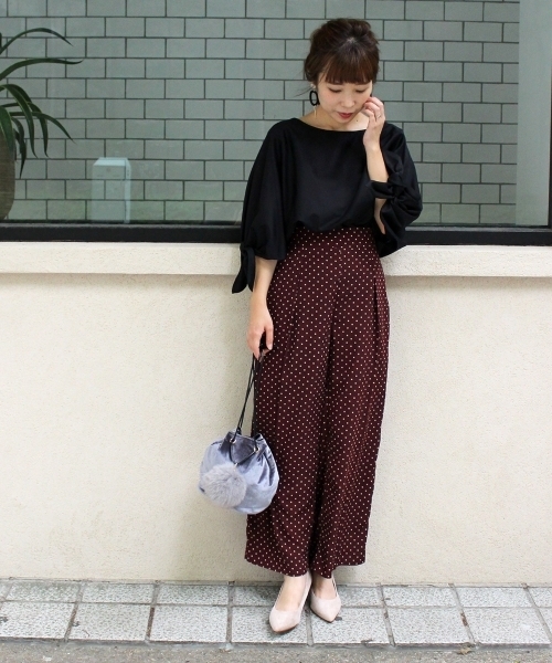 le.coeur blanc(ルクールブラン)の「デシンドットプリントワイドパンツ(その他パンツ・レディース・レッド系その他3/ブラック系その他・MEDIUM)」の10枚目の写真