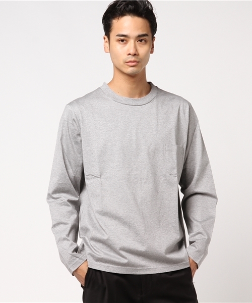 L&HARMONY(エルアンドハーモニー)の「ハイクルーネックポケットロングスリーブTシャツ(Tシャツ/カットソー・メンズ・ホワイト/ネイビー/グレー・MEDIUM/LARGE)」の11枚目の写真