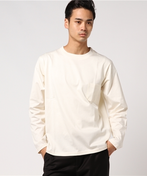 L&HARMONY(エルアンドハーモニー)の「ハイクルーネックポケットロングスリーブTシャツ(Tシャツ/カットソー・メンズ・ホワイト/ネイビー/グレー・MEDIUM/LARGE)」の12枚目の写真