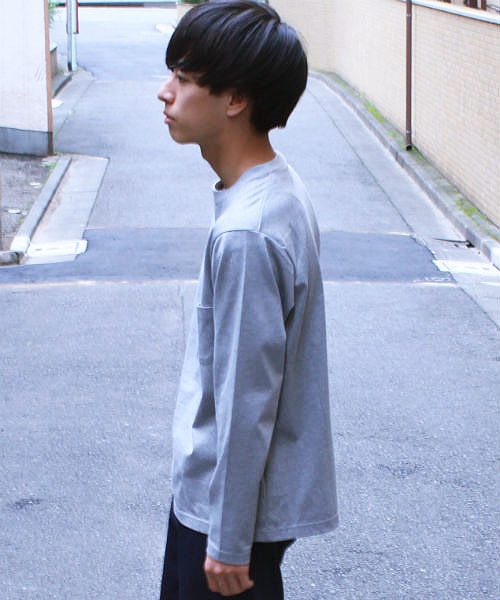 L&HARMONY(エルアンドハーモニー)の「ハイクルーネックポケットロングスリーブTシャツ(Tシャツ/カットソー・メンズ・ホワイト/ネイビー/グレー・MEDIUM/LARGE)」の13枚目の写真