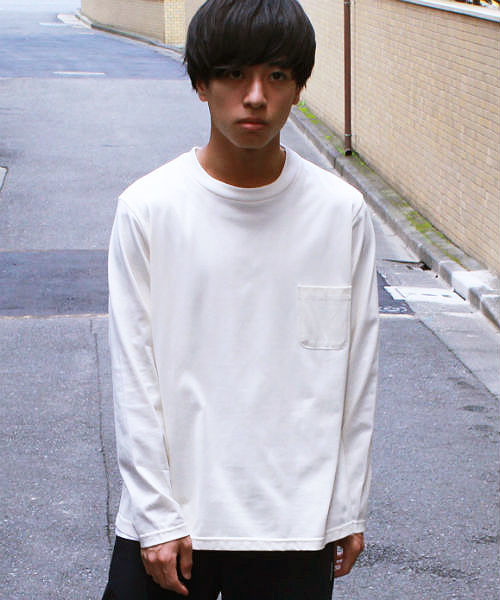 L&HARMONY(エルアンドハーモニー)の「ハイクルーネックポケットロングスリーブTシャツ(Tシャツ/カットソー・メンズ・ホワイト/ネイビー/グレー・MEDIUM/LARGE)」の18枚目の写真