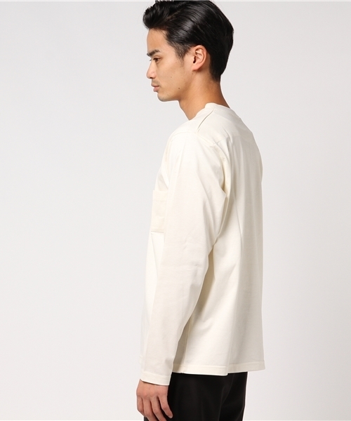 L&HARMONY(エルアンドハーモニー)の「ハイクルーネックポケットロングスリーブTシャツ(Tシャツ/カットソー・メンズ・ホワイト/ネイビー/グレー・MEDIUM/LARGE)」の7枚目の写真
