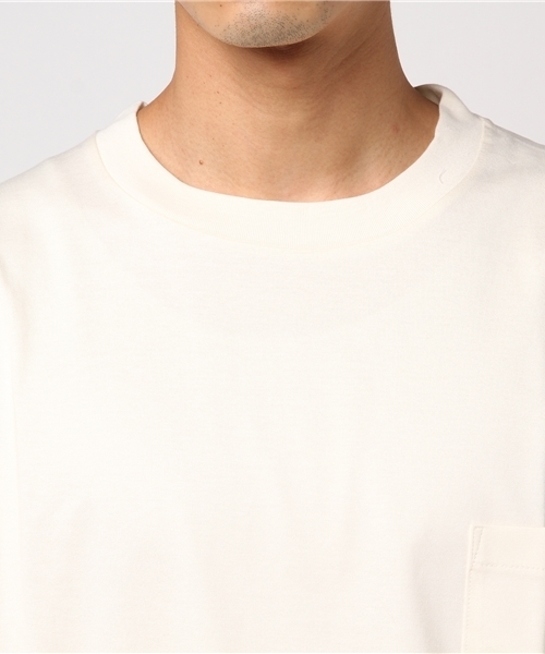 L&HARMONY(エルアンドハーモニー)の「ハイクルーネックポケットロングスリーブTシャツ(Tシャツ/カットソー・メンズ・ホワイト/ネイビー/グレー・MEDIUM/LARGE)」の4枚目の写真