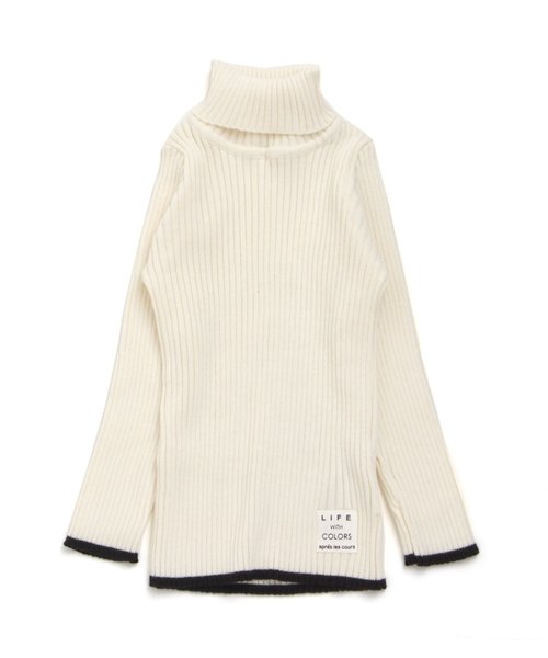 apres les cours(アプレレクール)の「リブニットタートル(ニット/セーター・キッズ・マスタード/ラベンダー/ロイヤルブルー/ブラック/オフホワイト/その他・100/110/120/130/140/80/90)」の2枚目の写真