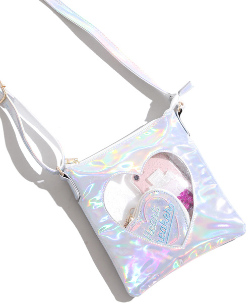 WEGO（ウィゴー）の「WEGO/ハートウィンドウミニショルダーバッグ（ショルダーバッグ・レディース・イエロー/その他1/ライトパープル/レッド/サックスブルー/ホワイト/ブラック・FREE）」の7枚目の写真