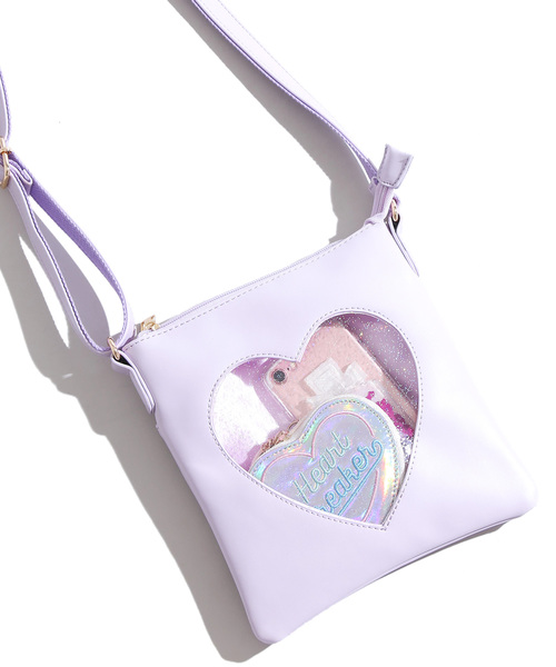 WEGO（ウィゴー）の「WEGO/ハートウィンドウミニショルダーバッグ（ショルダーバッグ・レディース・イエロー/その他1/ライトパープル/レッド/サックスブルー/ホワイト/ブラック・FREE）」の4枚目の写真