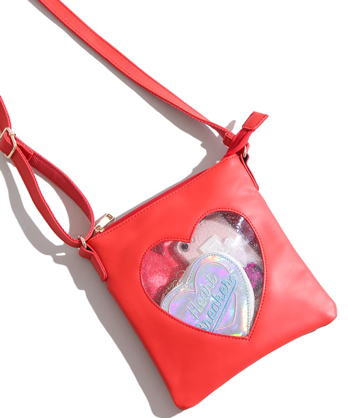 WEGO（ウィゴー）の「WEGO/ハートウィンドウミニショルダーバッグ（ショルダーバッグ・レディース・イエロー/その他1/ライトパープル/レッド/サックスブルー/ホワイト/ブラック・FREE）」の6枚目の写真