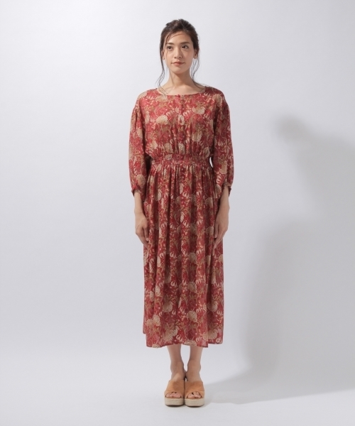 laboratory work（ラボラトリーワーク）の「３ＷＡＹジャガードプリントワンピース（ワンピース・レディース・ネイビー/ボルドー・MEDIUM）」の7枚目の写真