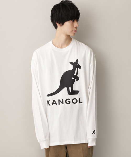 KANGOL（カンゴール）の「▽WEB限定 MONO-MART×KANGOL カンゴール ビッグシルエットプリント長袖Tee 袖モチーフ刺繍（Tシャツ/カットソー・メンズ・ホワイト系その他/ダークグリーン/ブラック系その他/ブラック/ホワイト/杢グレー/ボルドー/ネイビー/パープル/ダークグレー/ダークベージュ/ブラウン・FREE）」の20枚目の写真