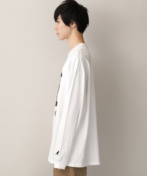 KANGOL（カンゴール）の「▽WEB限定 MONO-MART×KANGOL カンゴール ビッグシルエットプリント長袖Tee 袖モチーフ刺繍（Tシャツ/カットソー・メンズ・ホワイト系その他/ダークグリーン/ブラック系その他/ブラック/ホワイト/杢グレー/ボルドー/ネイビー/パープル/ダークグレー/ダークベージュ/ブラウン・FREE）」の21枚目の写真