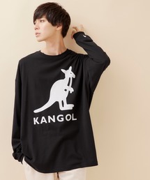KANGOL | ▽WEB限定 MONO-MART×KANGOL カンゴール ビッグシルエットプリント長袖Tee 袖モチーフ刺繍(Tシャツ/カットソー)