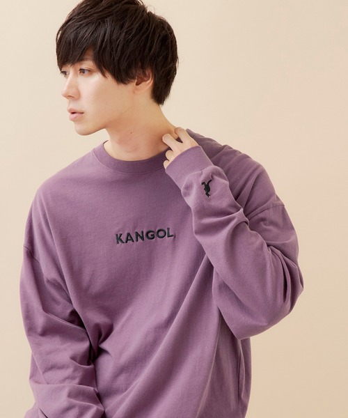 KANGOL（カンゴール）の「▽WEB限定 MONO-MART×KANGOL カンゴール ビッグシルエットプリント長袖Tee 袖モチーフ刺繍（Tシャツ/カットソー・メンズ・ホワイト系その他/ダークグリーン/ブラック系その他/ブラック/ホワイト/杢グレー/ボルドー/ネイビー/パープル/ダークグレー/ダークベージュ/ブラウン・FREE）」の11枚目の写真